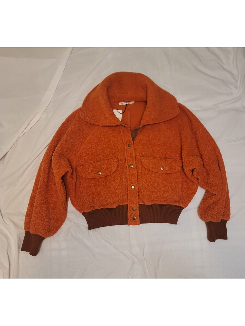 We The Free Free People fleece sherpa jacket Women's M rust orange NWT $168